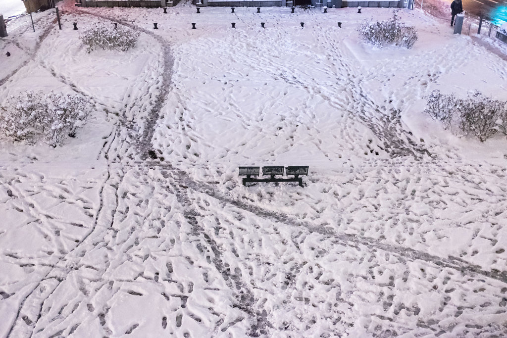 La Defense sous la neige 